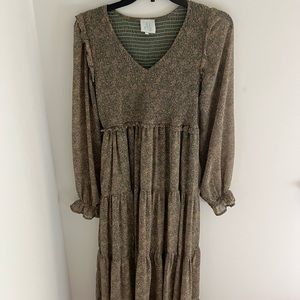 Green Floral Maxi Dress